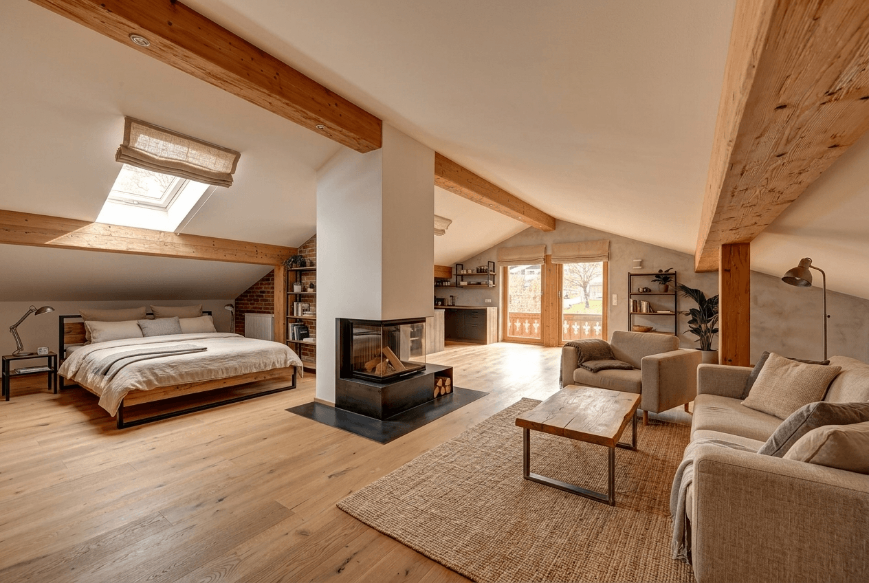 Design de interiores em estilo Loft / Industrial — studio por GenRoom AI