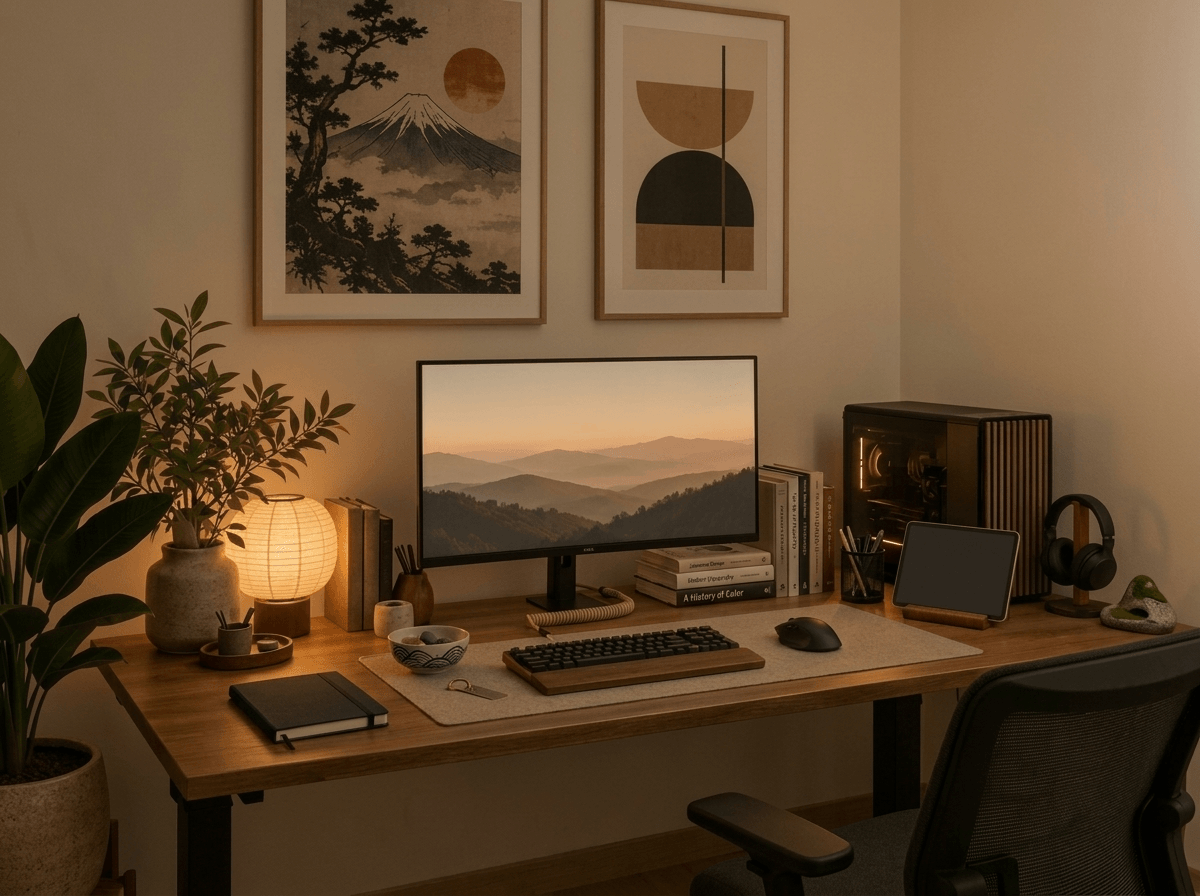 Japandi Office design — interior photo by GenRoom AI