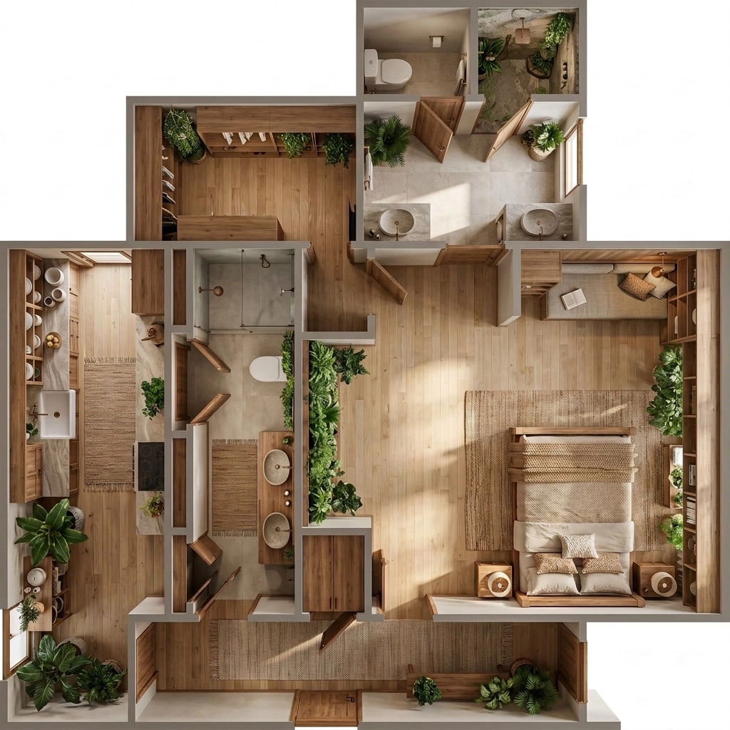 Interior design in Biophilic style — Living Room by GenRoom AI
