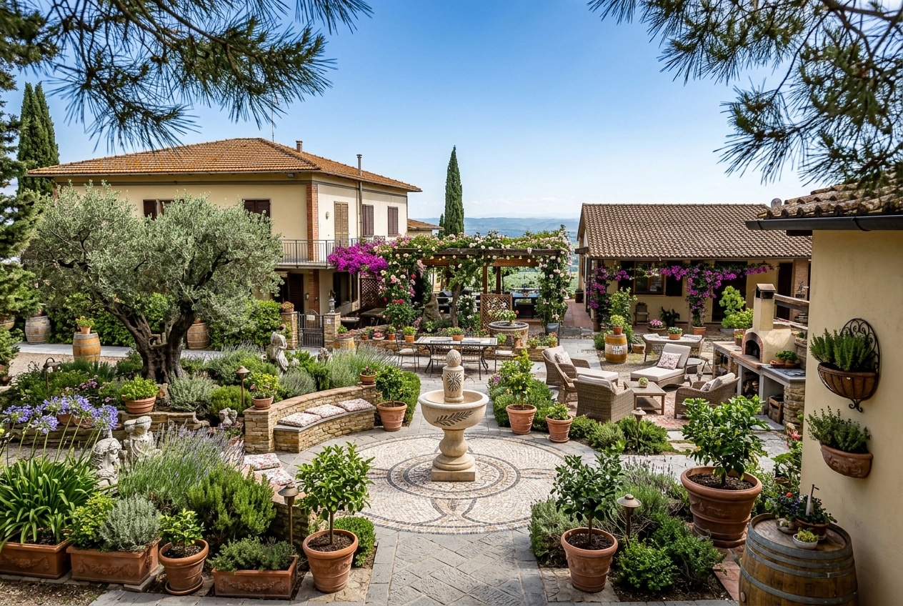 Landscape design in Mediterranean Yard style — Yard by GenRoom AI