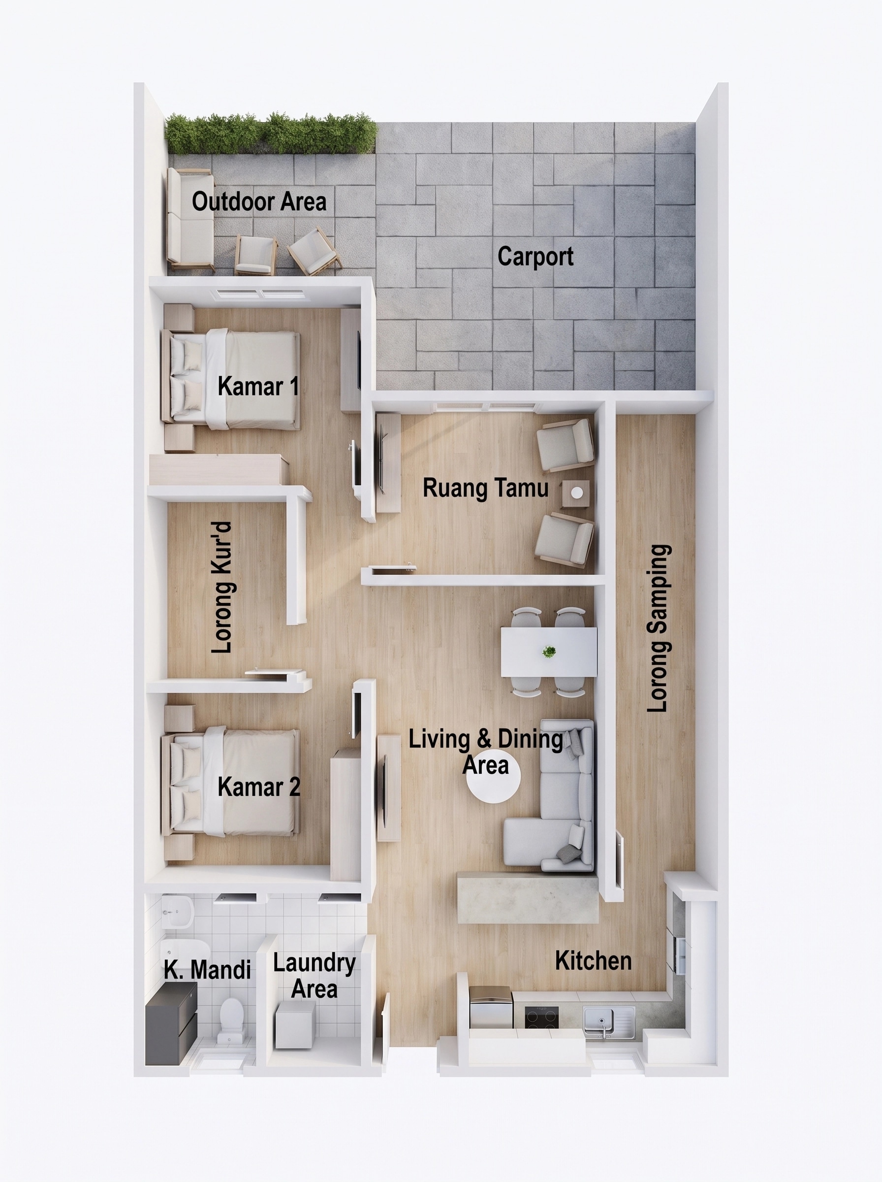 Interior design in Minimalism style — Living Room by GenRoom AI