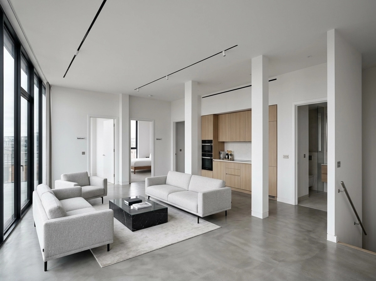 Minimalism Living Room design — interior photo by GenRoom AI