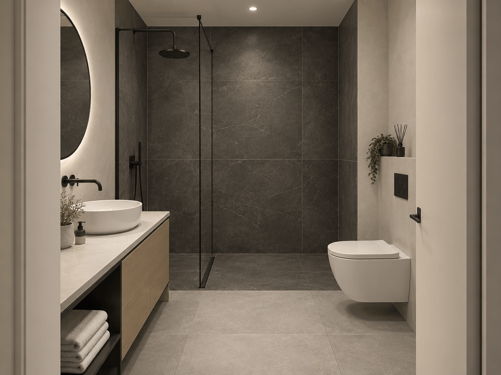Minimalism Bathroom design — interior photo by GenRoom AI