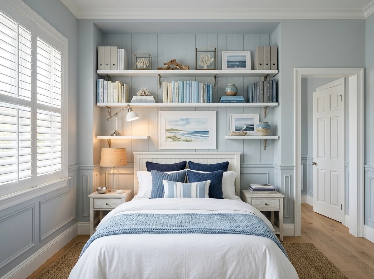 Interior design in Coastal / Hamptons style — Bedroom by GenRoom AI