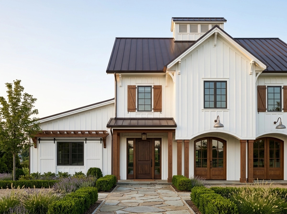 Facade design in Barnhouse Facade style — photo by GenRoom AI