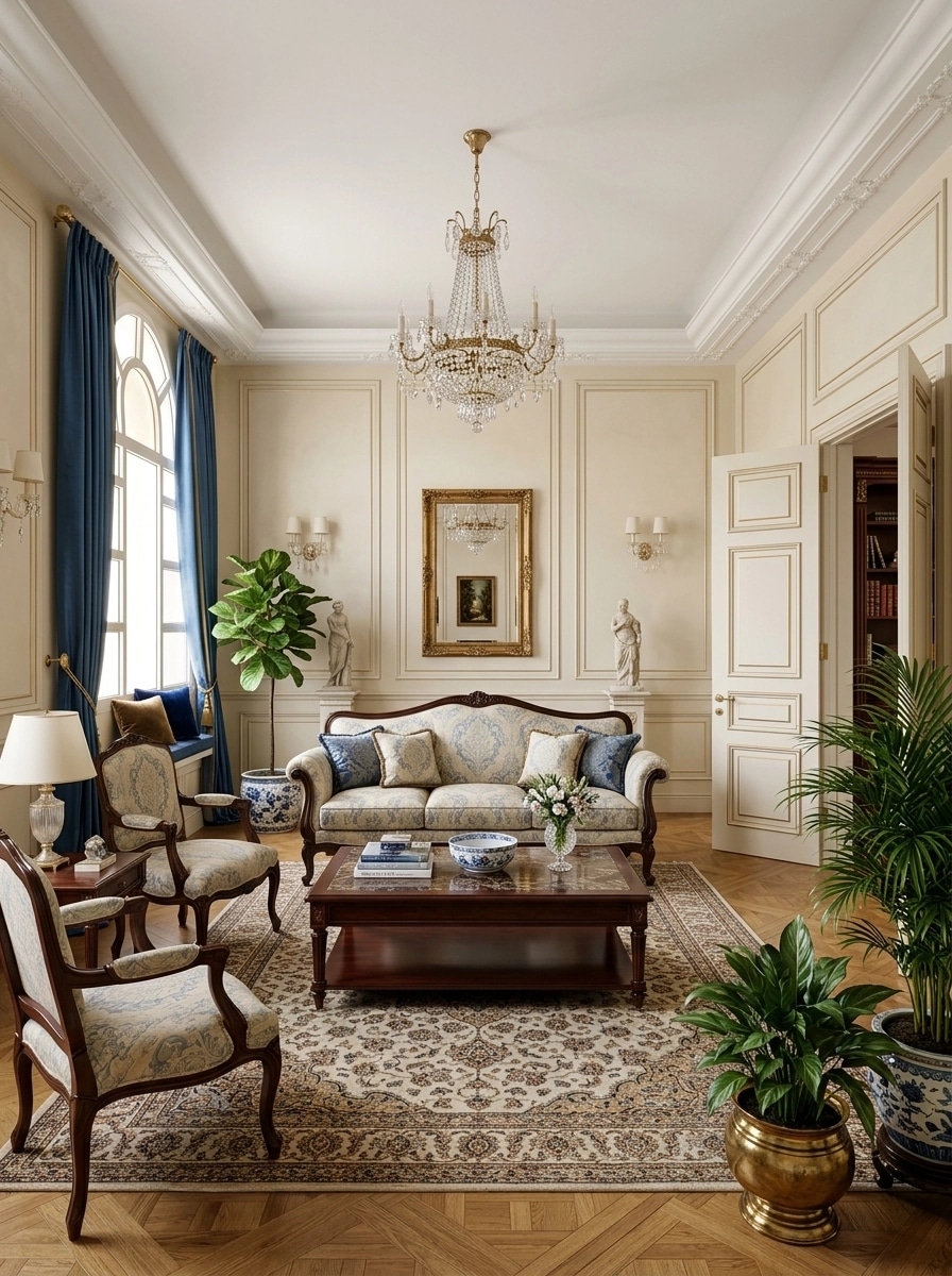 Interior design in Neoclassic style — Living Room by GenRoom AI
