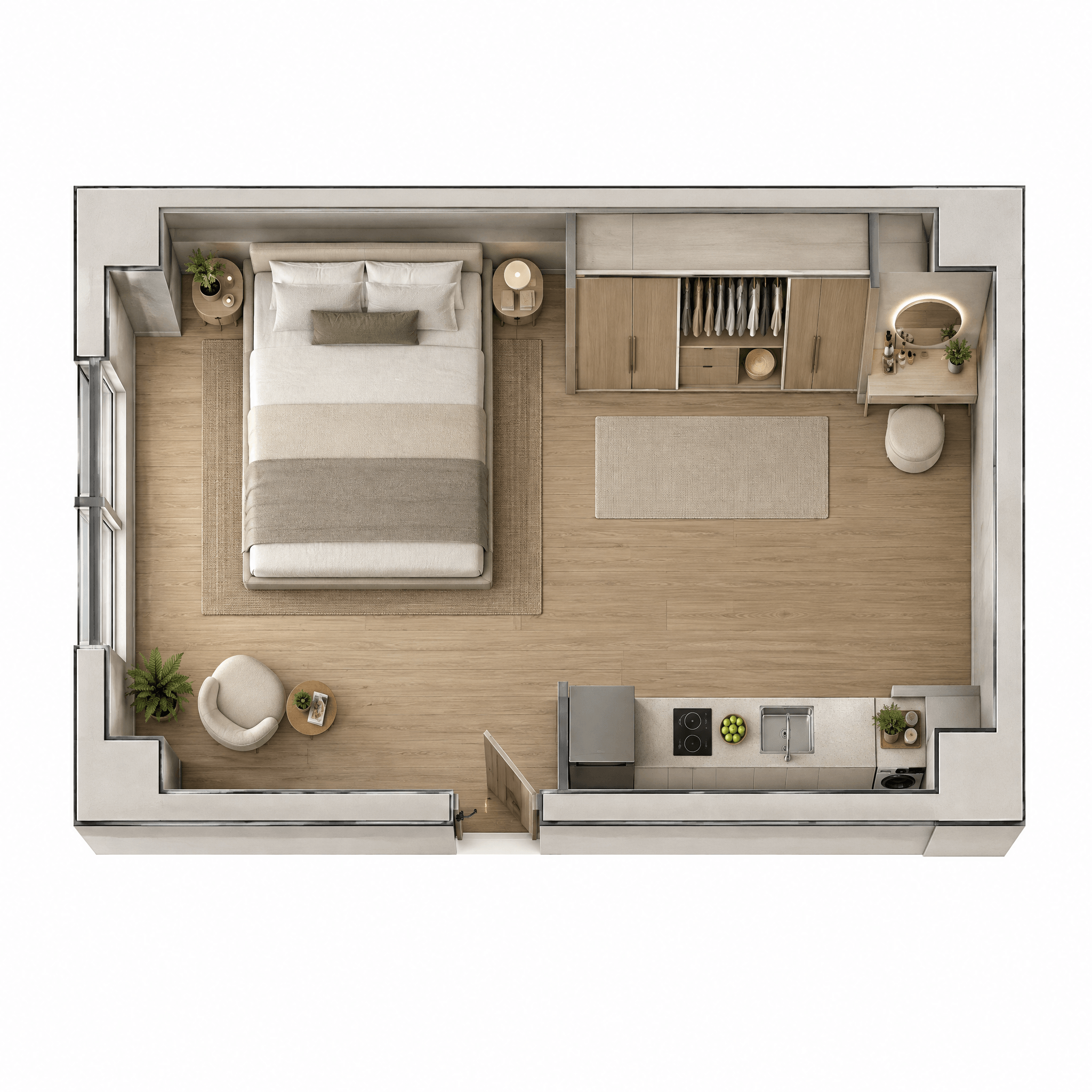 Minimalism Living Room design — interior photo by GenRoom AI