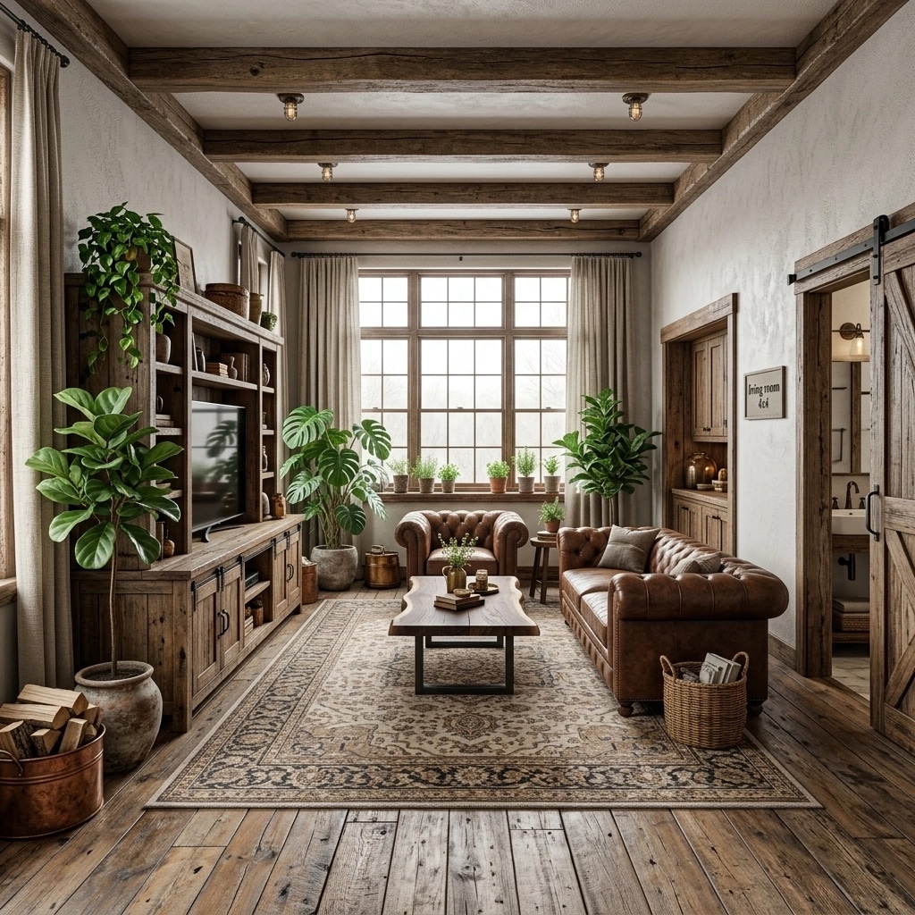 Design de interiores em estilo Rustic — Sala de Estar por GenRoom AI
