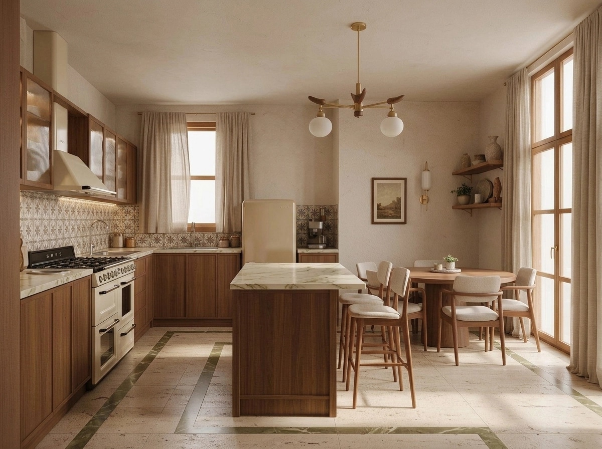Mid-Century Modern Kitchen design — interior photo by GenRoom AI