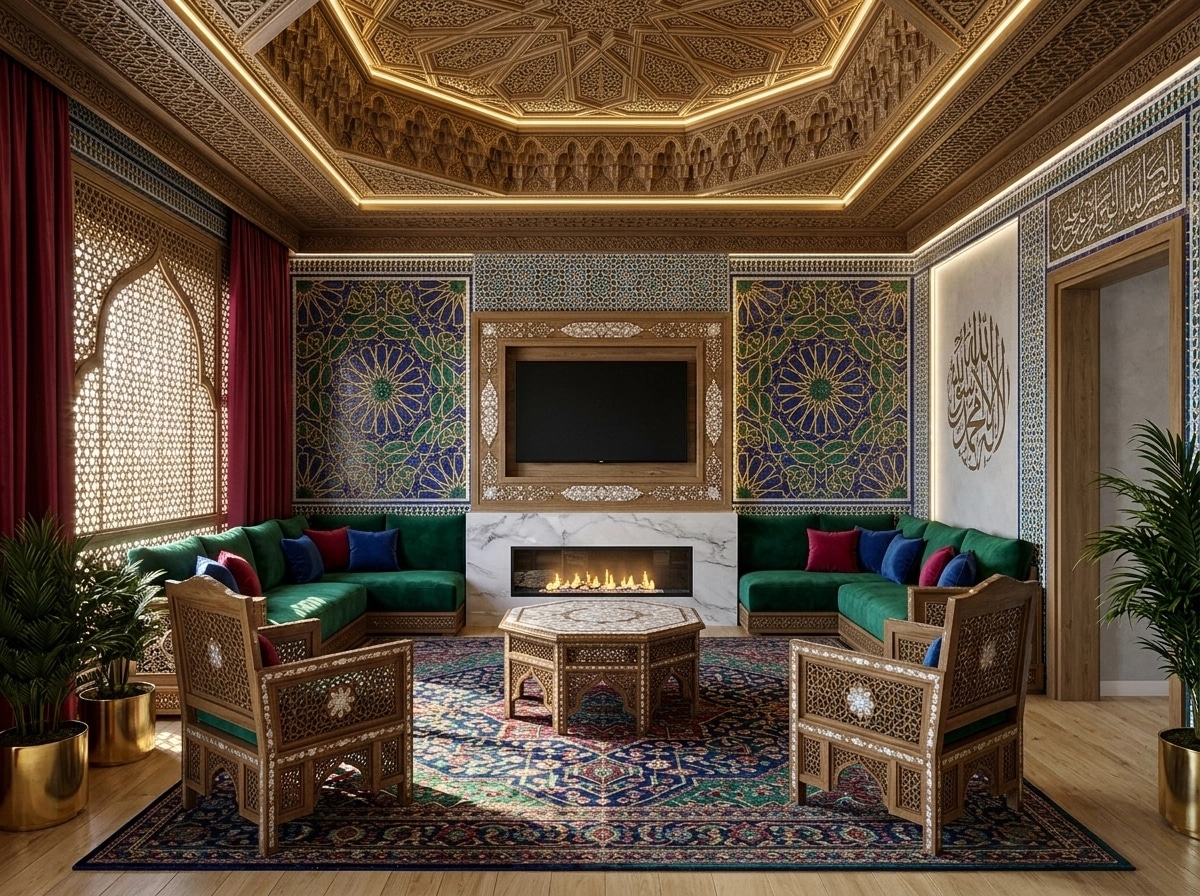 Interior design in Islamic Geometric style — Living Room by GenRoom AI