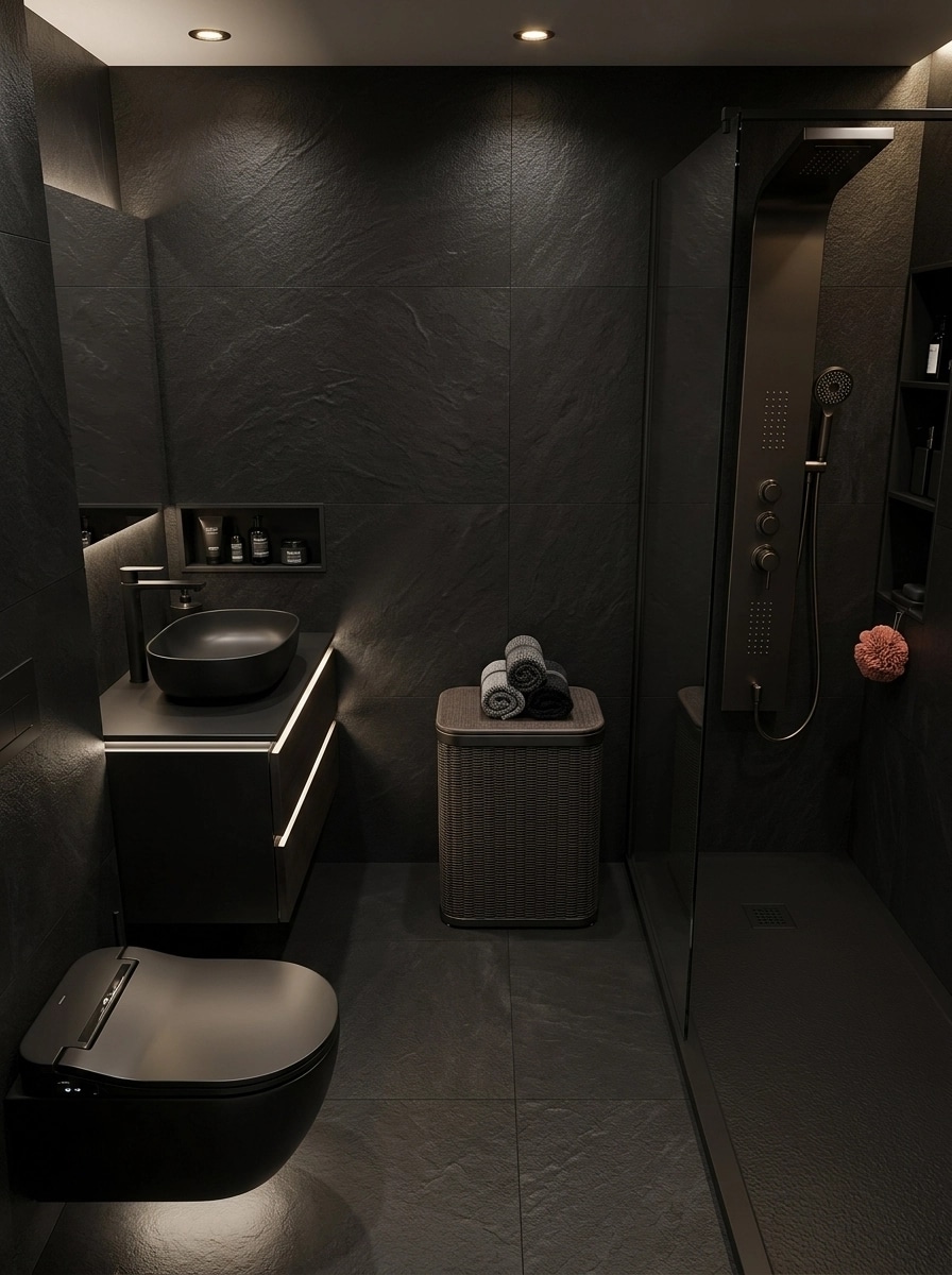Blacktec Bathroom design — interior photo by GenRoom AI