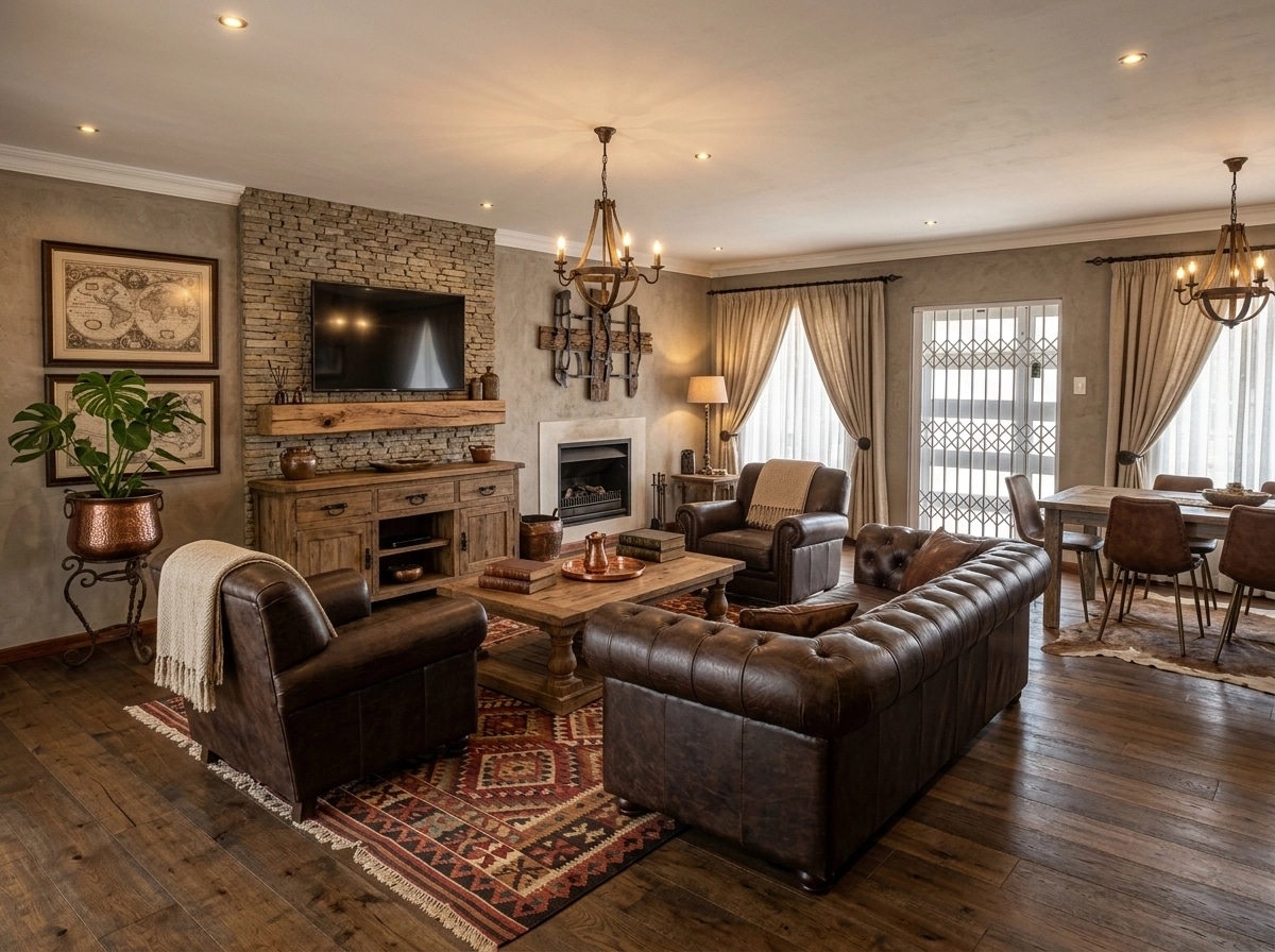 Rustic Living Room design — interior photo by GenRoom AI