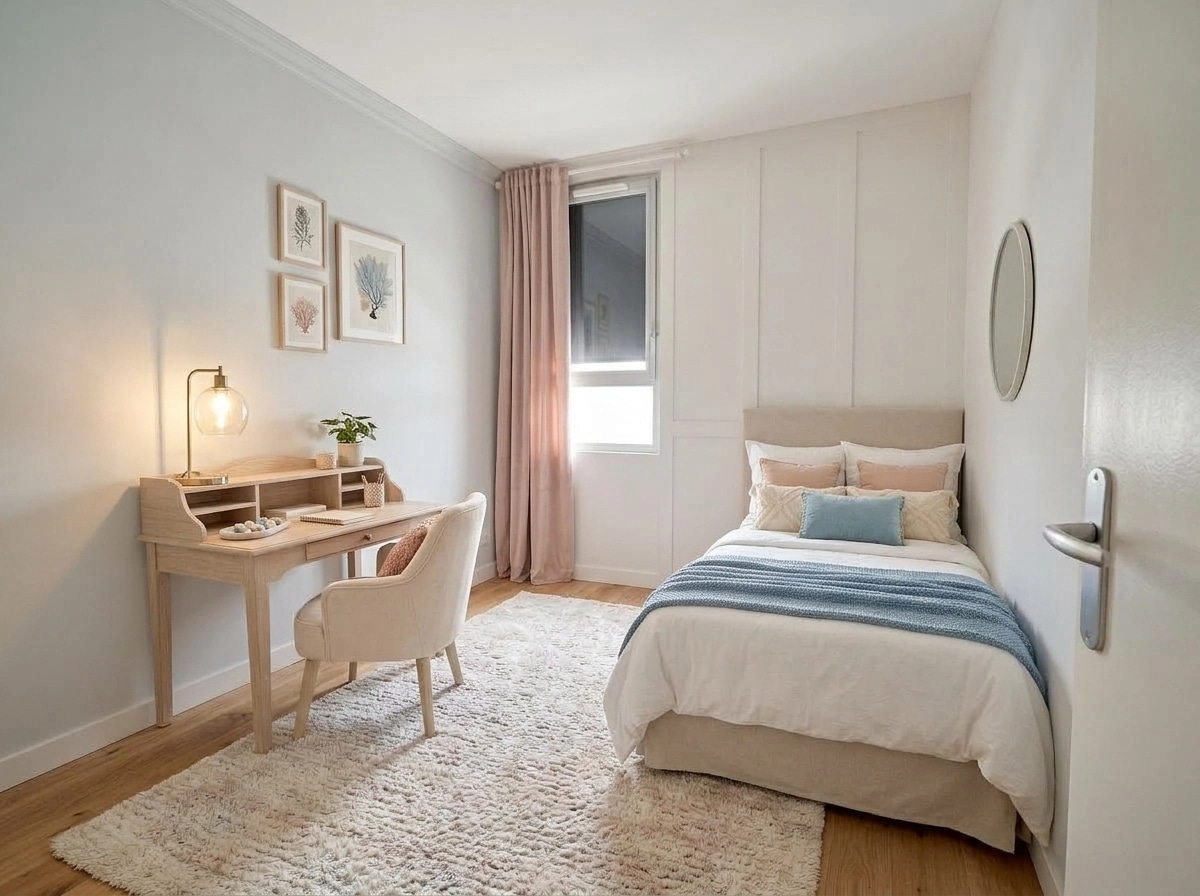 Coastal / Hamptons Bedroom design — interior photo by GenRoom AI