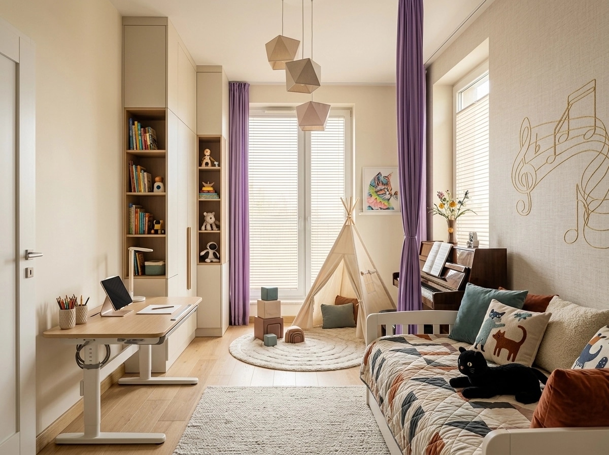 Contemporary Kids Room design — interior photo by GenRoom AI