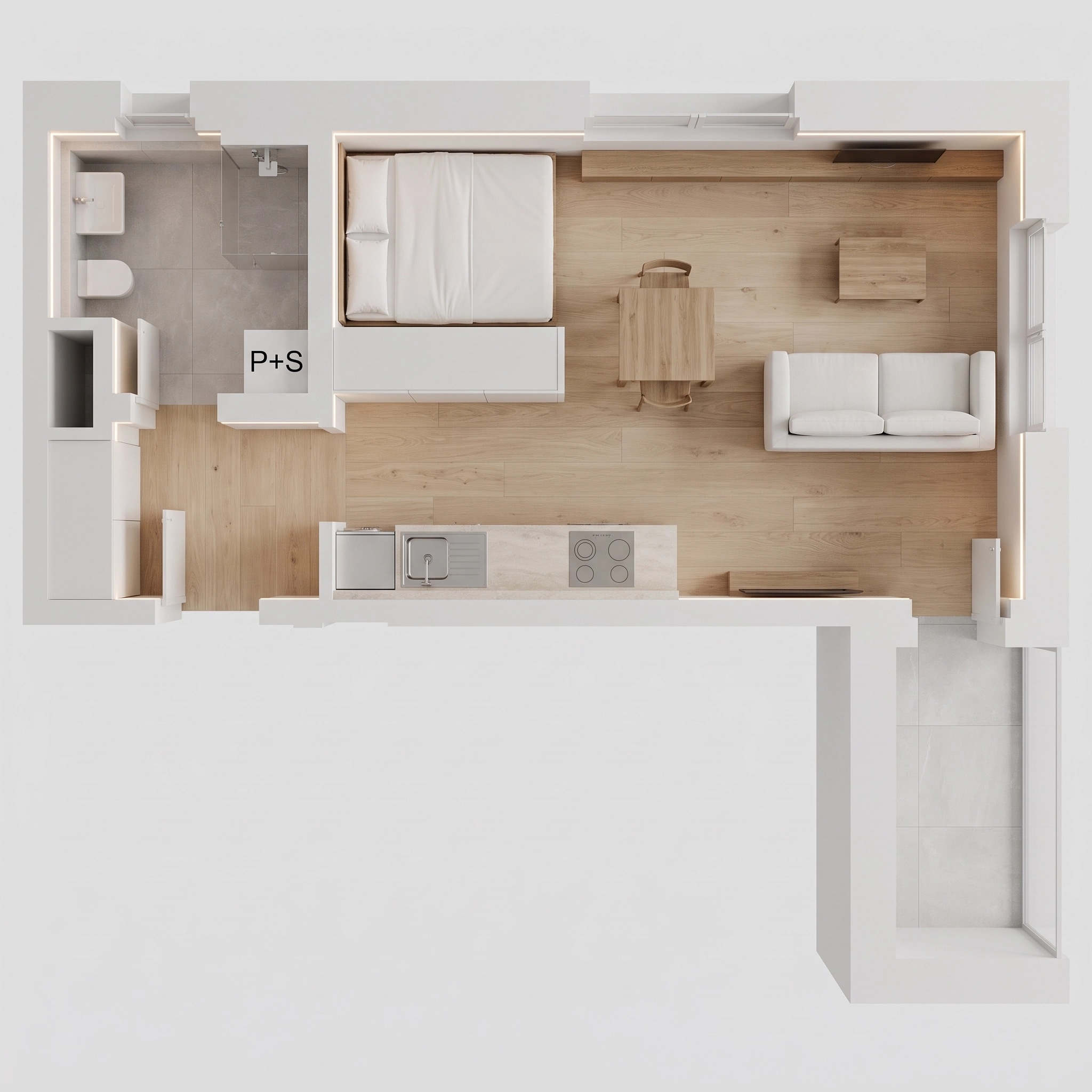 Interior design in Minimalism style — Living Room by GenRoom AI