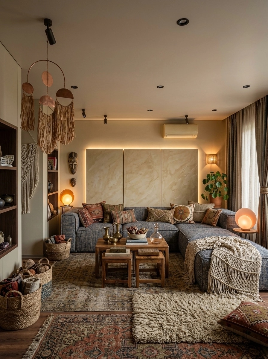 Interior design in Bohemian style — Living Room by GenRoom AI