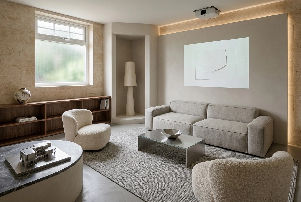 Minimalism Living Room design — interior photo by GenRoom AI