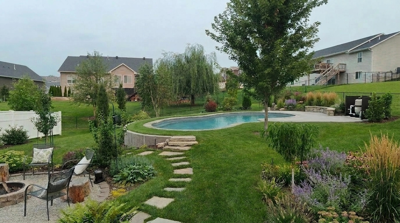 Landscape design in Eco Natural Garden style — Yard by GenRoom AI