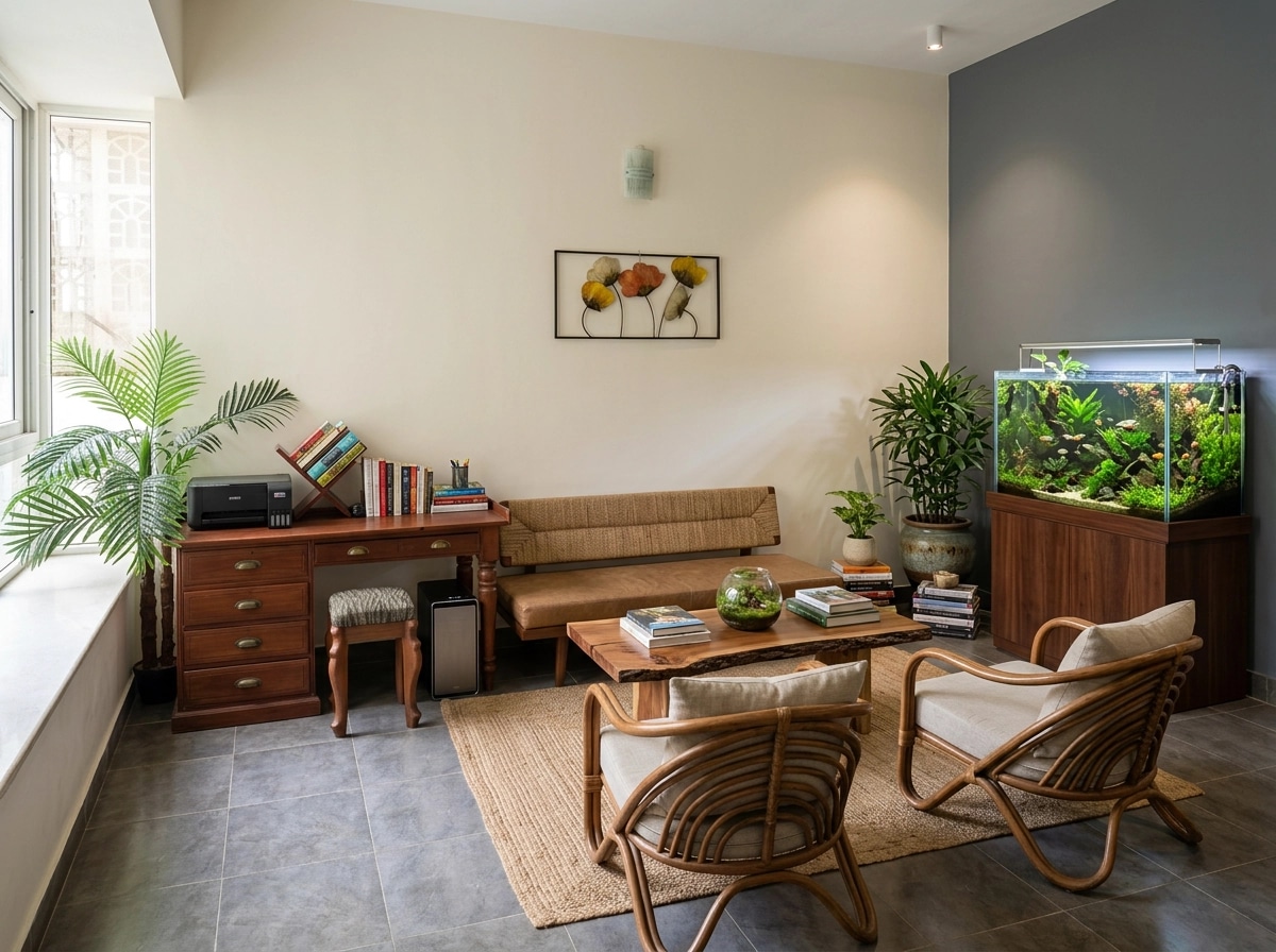Interior design in Biophilic style — Living Room by GenRoom AI