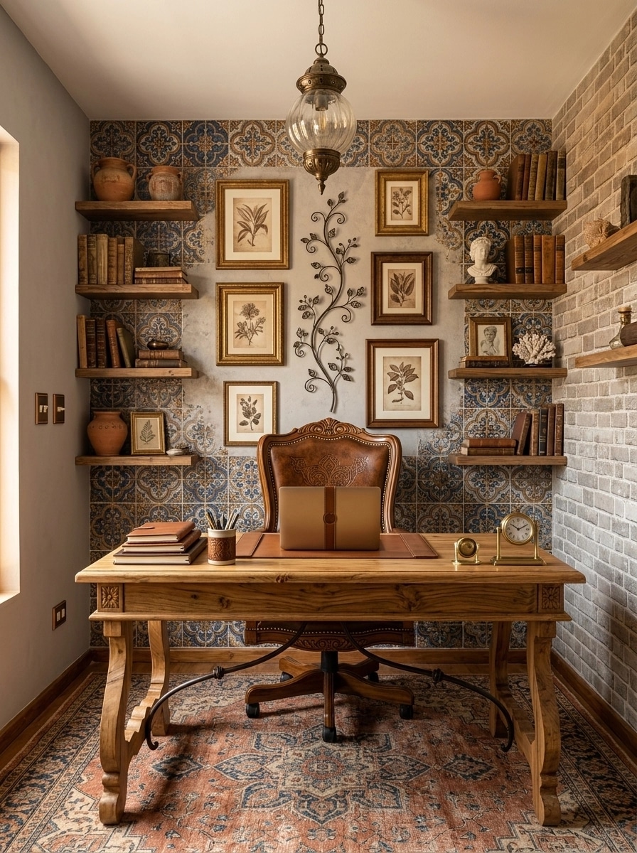 Office interior in Mediterranean style — photo by GenRoom AI