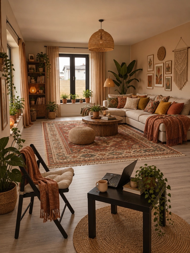 Interior design in Bohemian style — Living Room by GenRoom AI