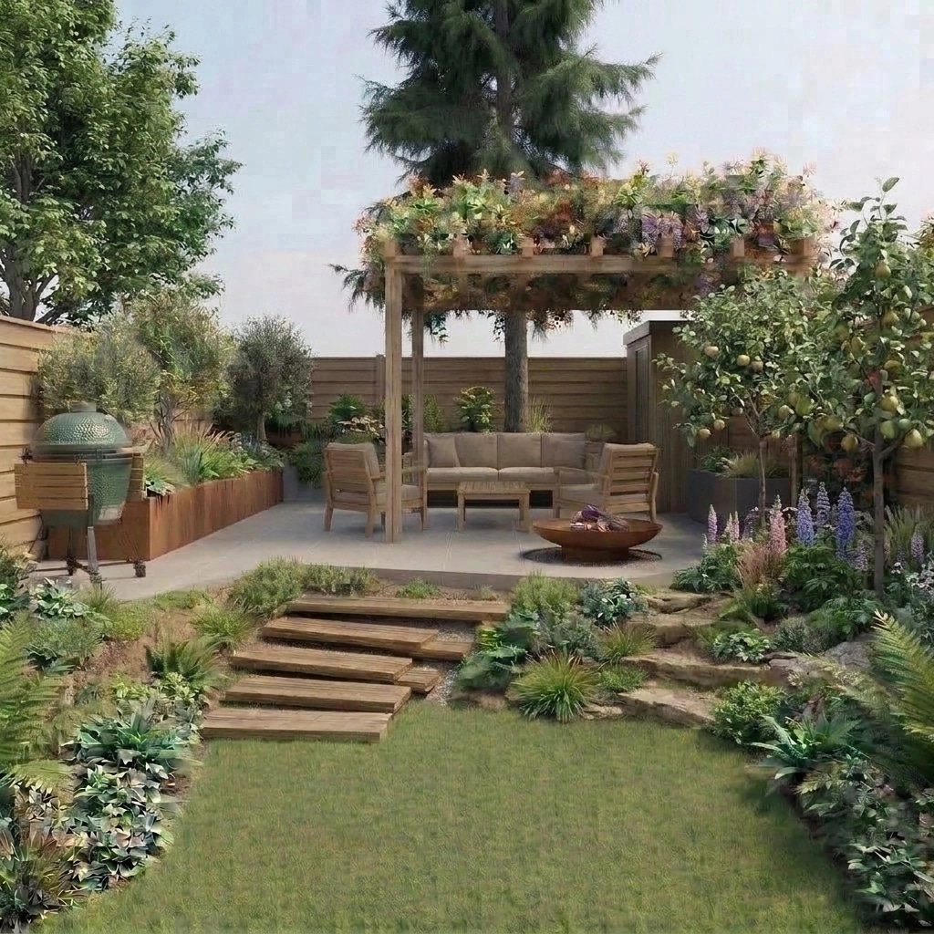 Landscape design in Eco Natural Garden style — Yard by GenRoom AI