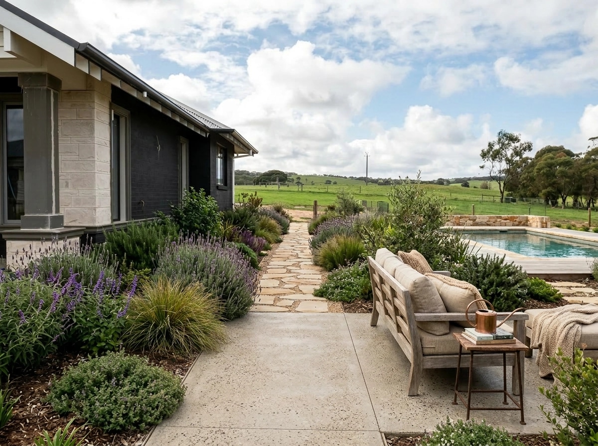 Country Rustic Garden Yard design — yard photo by GenRoom AI
