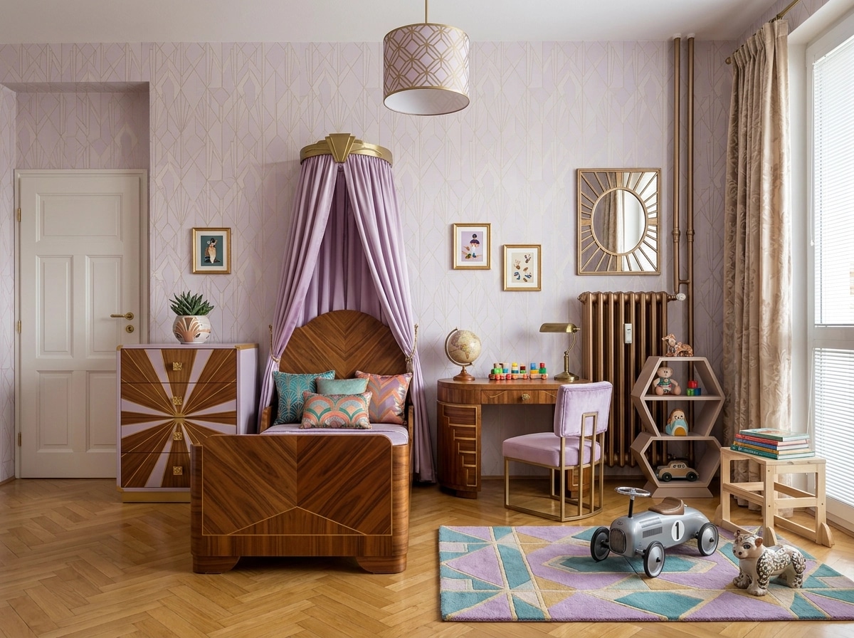 Art Deco Kids Room design — interior photo by GenRoom AI