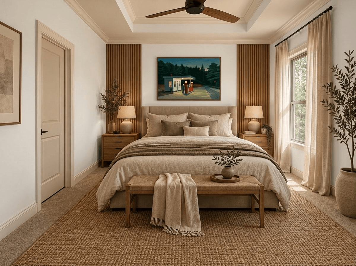 Japandi Bedroom design — interior photo by GenRoom AI