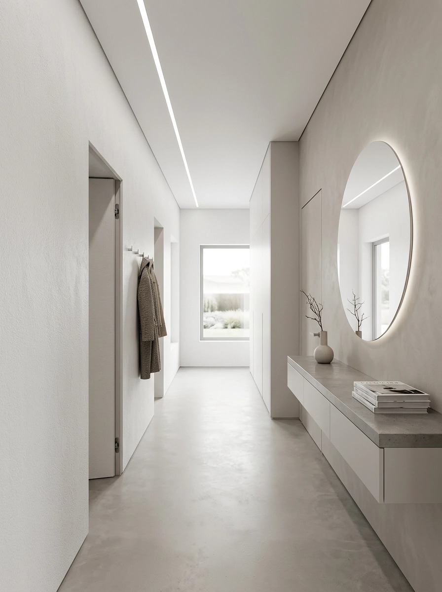 Hallway interior in Minimalism style — photo by GenRoom AI