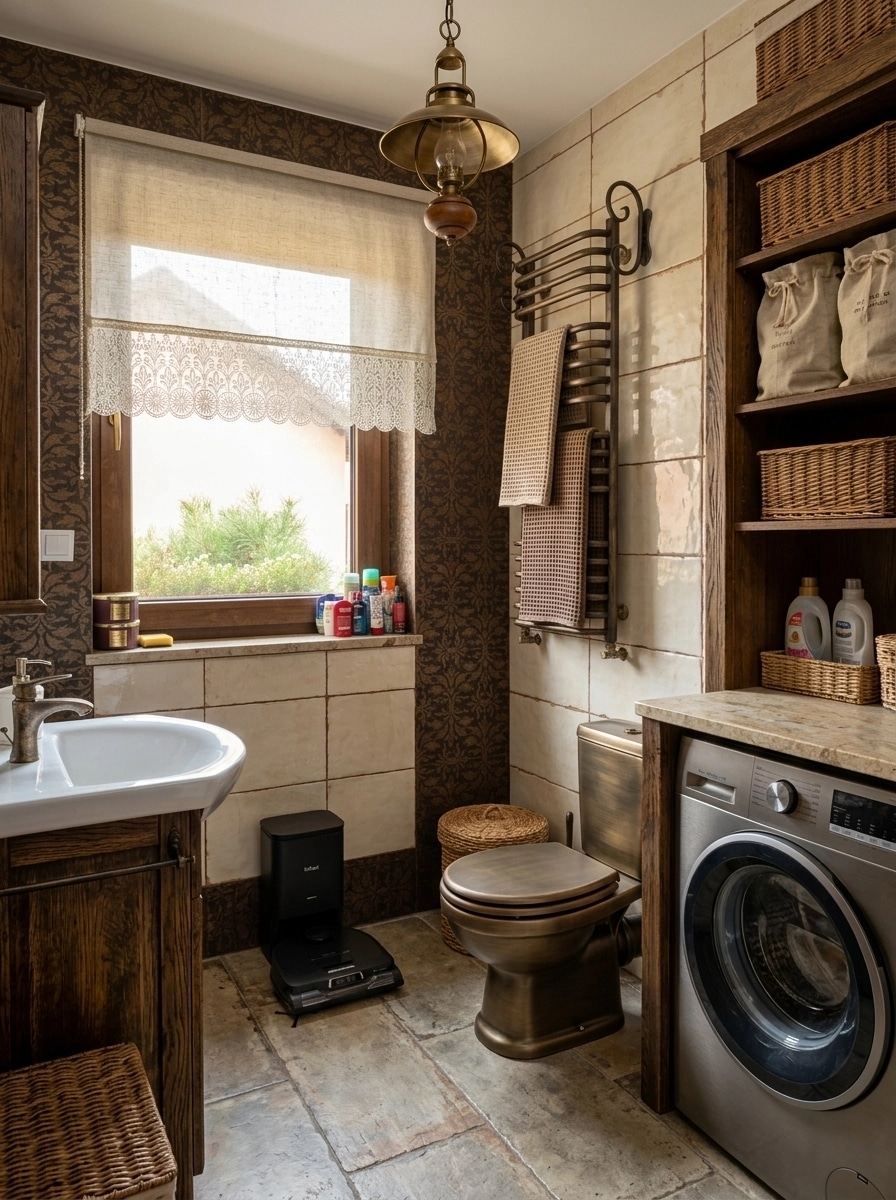 Interior design in Rustic style — laundry by GenRoom AI