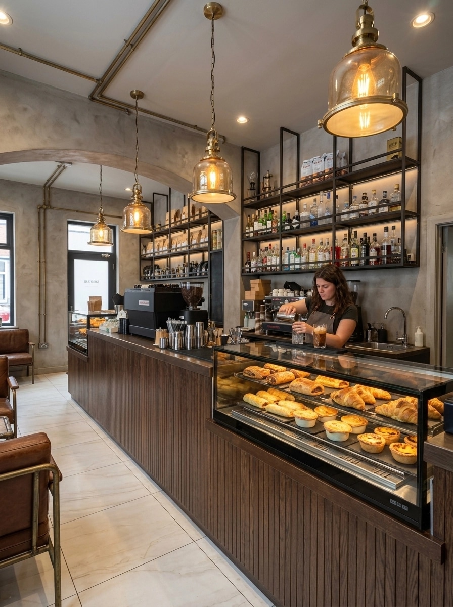 Design d'interni in stile Loft / Industrial — coffee_shop di GenRoom AI