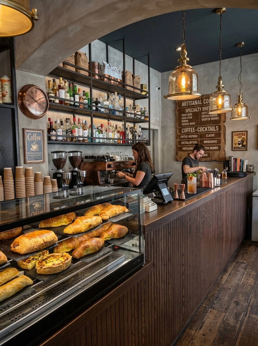 Interior design in Rustic style — coffee_shop by GenRoom AI