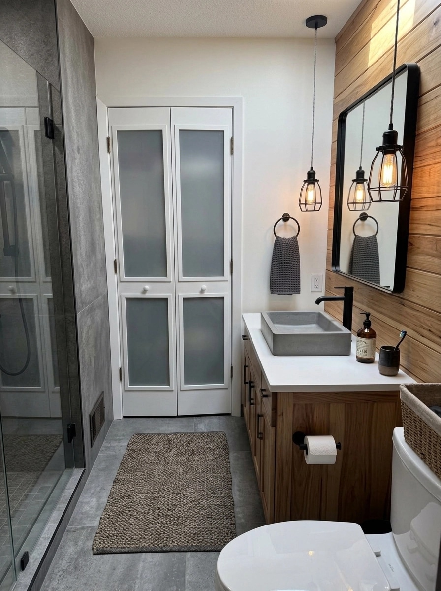Loft / Industrial Bagno design — interior photo by GenRoom AI
