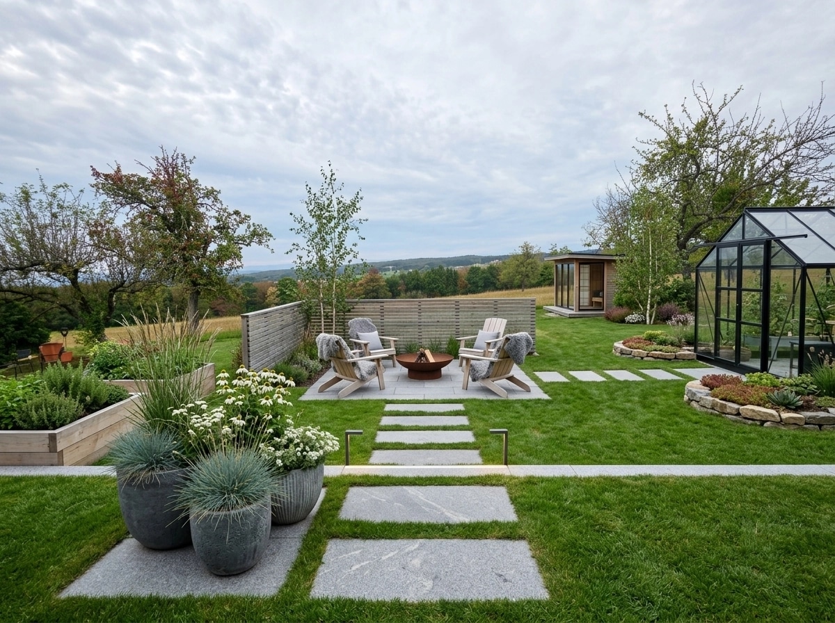 Landscape design in Scandinavian Garden style — Yard by GenRoom AI