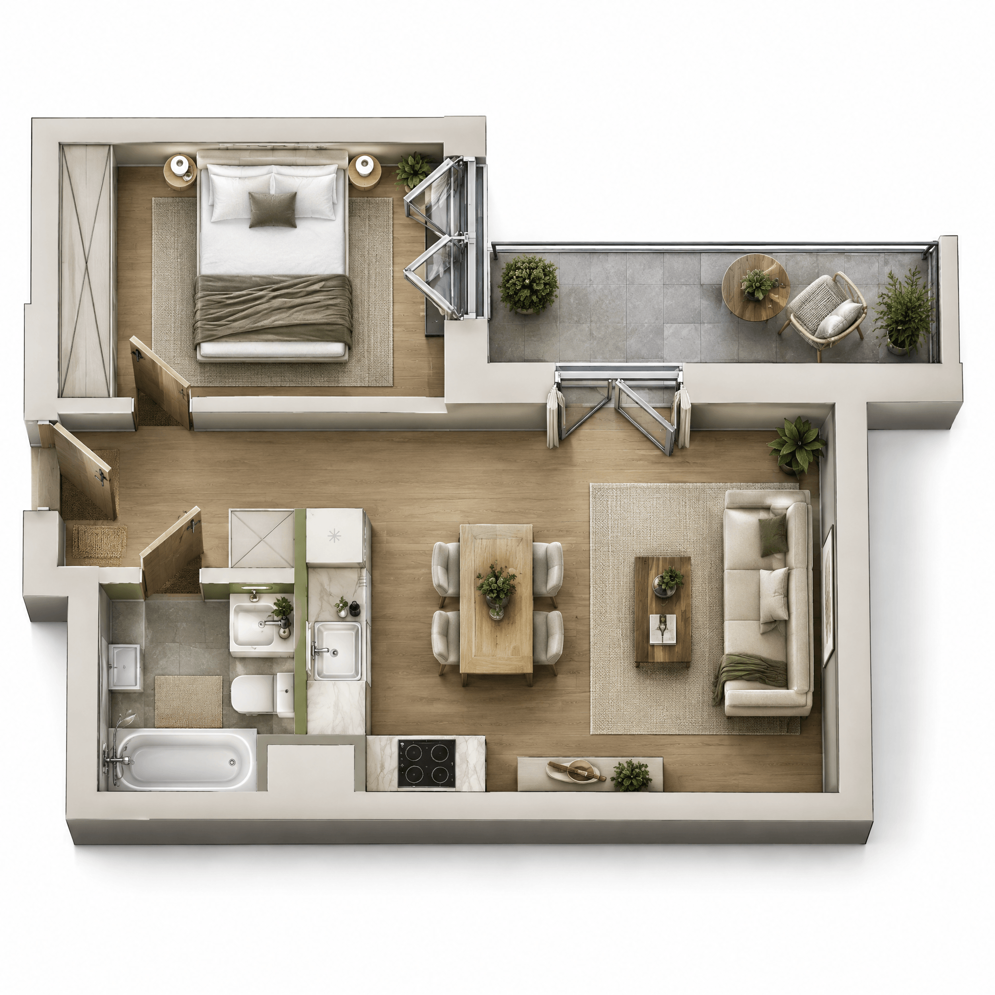 Interior design in Contemporary style — Living Room by GenRoom AI