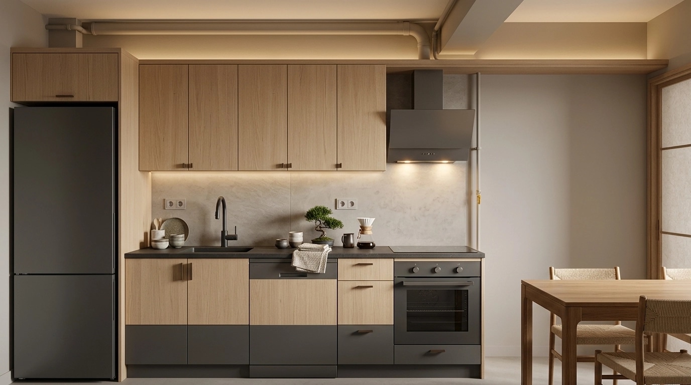 Japandi Kitchen design — interior photo by GenRoom AI
