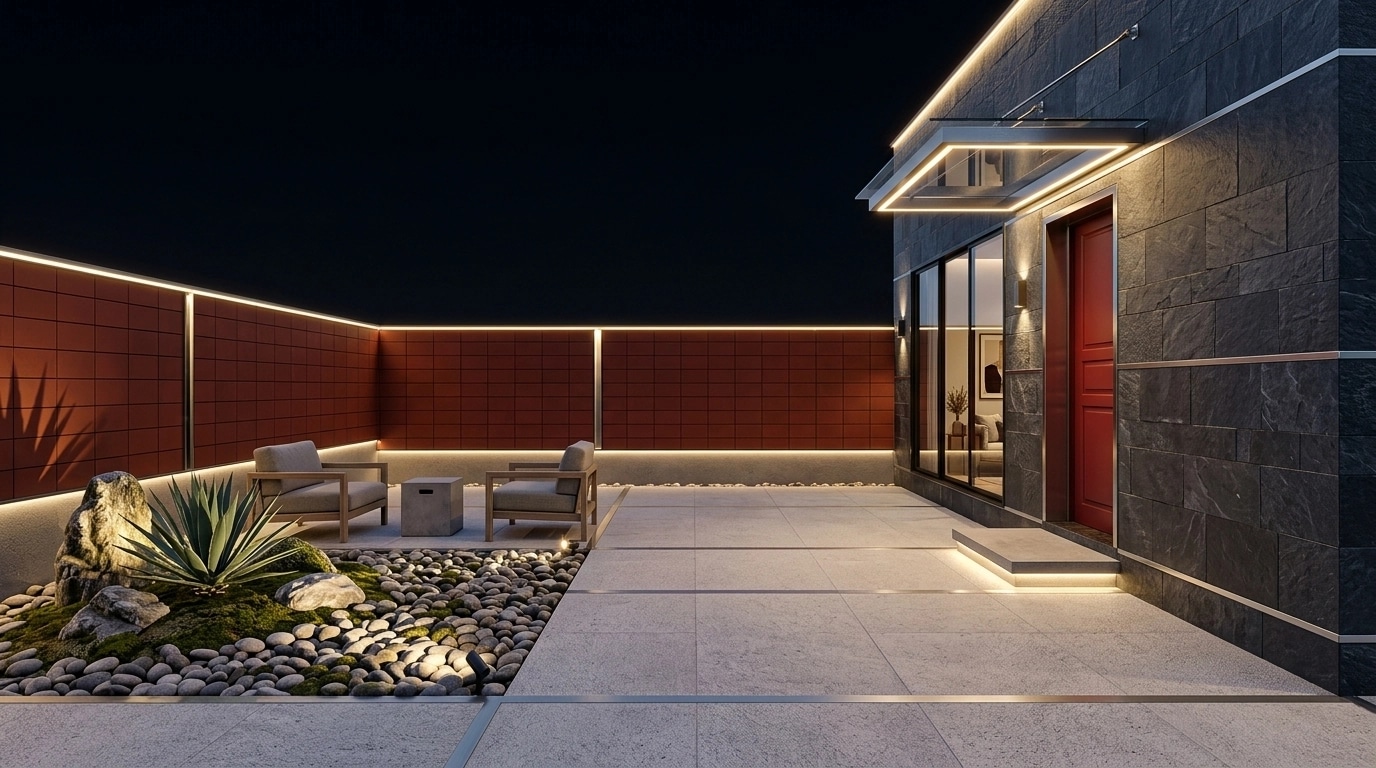 Fasad desain di Contemporary Facade gaya — Fasad oleh GenRoom AI
