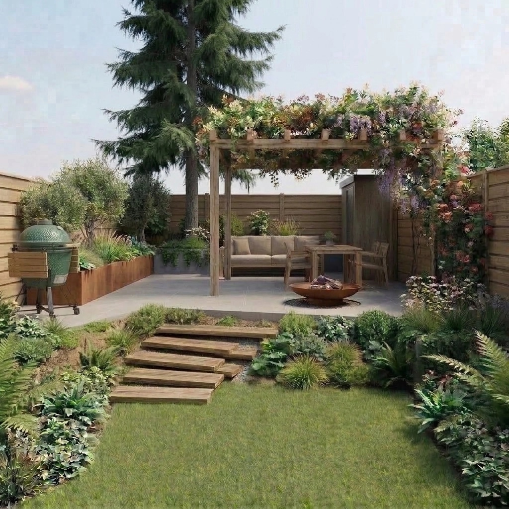 Landscape design in Eco Natural Garden style — Yard by GenRoom AI