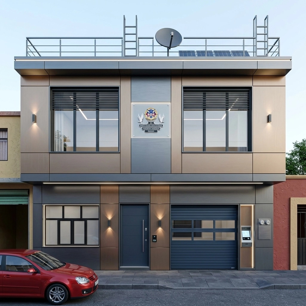 Hi-Tech Facade Facade design — facade photo by GenRoom AI