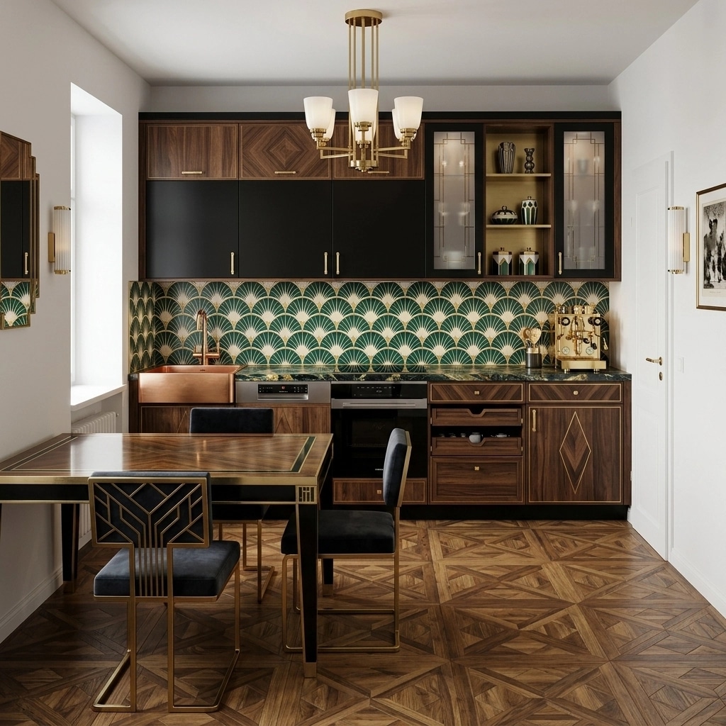 Art Deco Kitchen design — interior photo by GenRoom AI