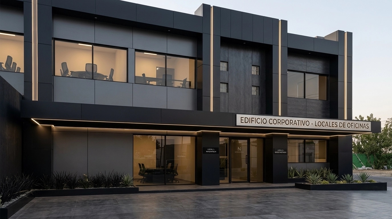 Facade design in Blacktec Facade style — Facade by GenRoom AI