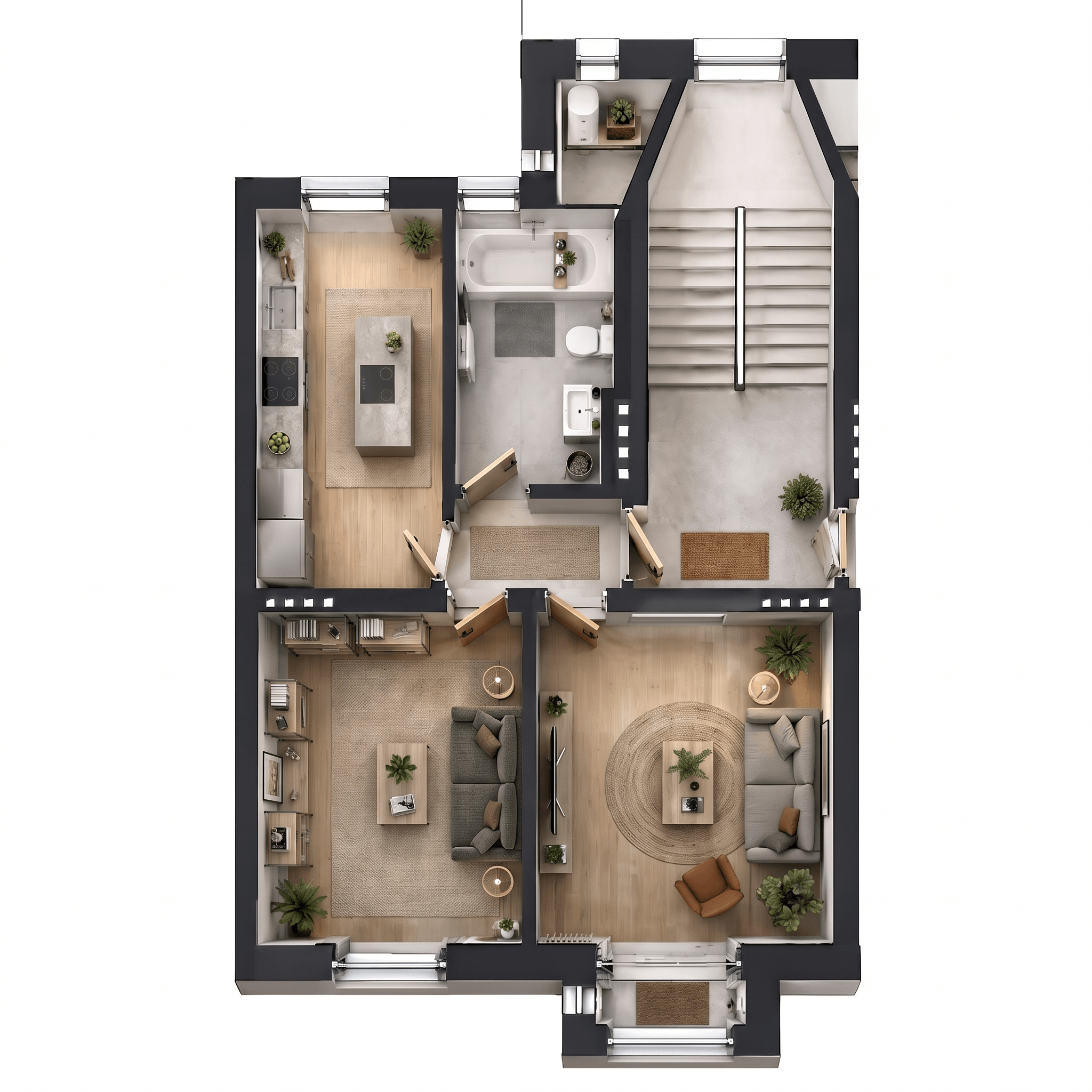Design d'intérieur en style Contemporary — Salon par GenRoom AI