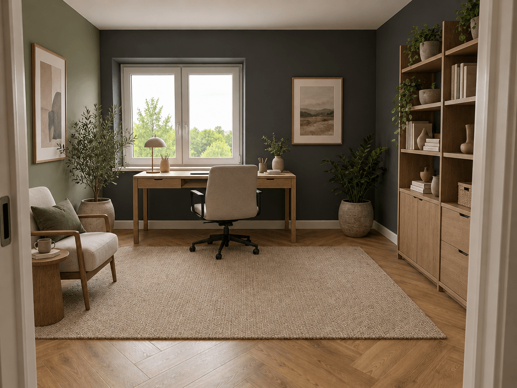 Interior design in Japandi style — home_office by GenRoom AI
