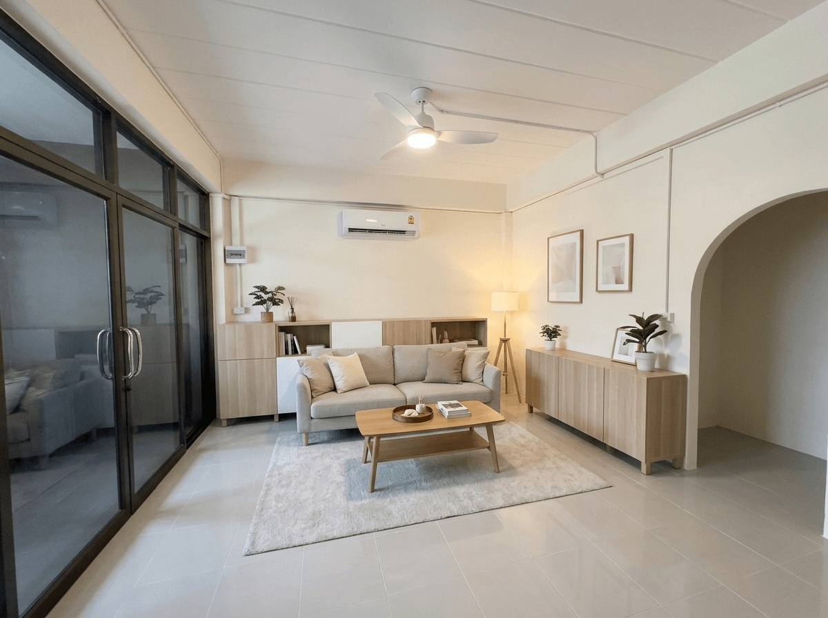Interior design in Minimalism style — Living Room by GenRoom AI