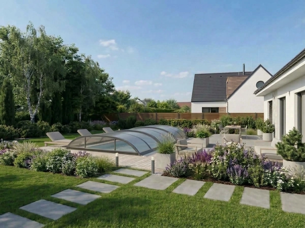 Landscape design in Scandinavian Garden style — Yard by GenRoom AI
