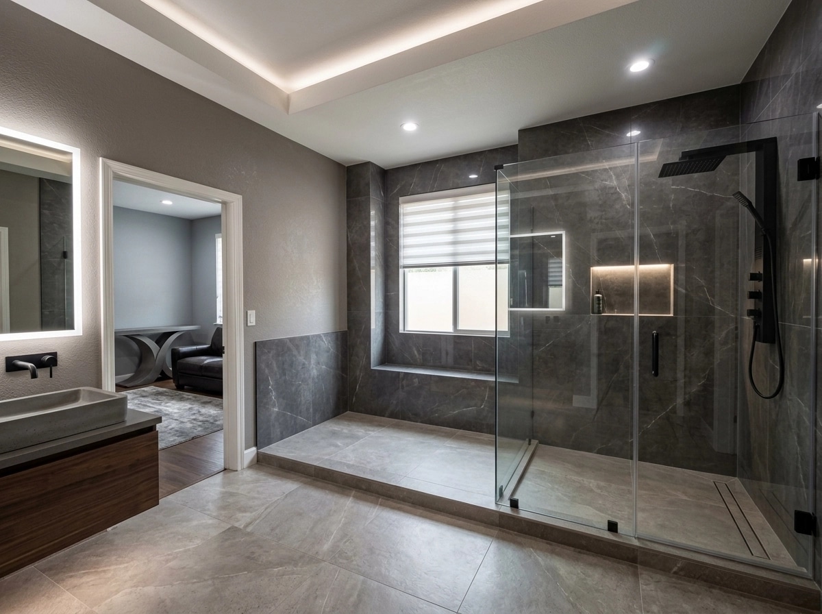 Bathroom interior in Contemporary style — photo by GenRoom AI