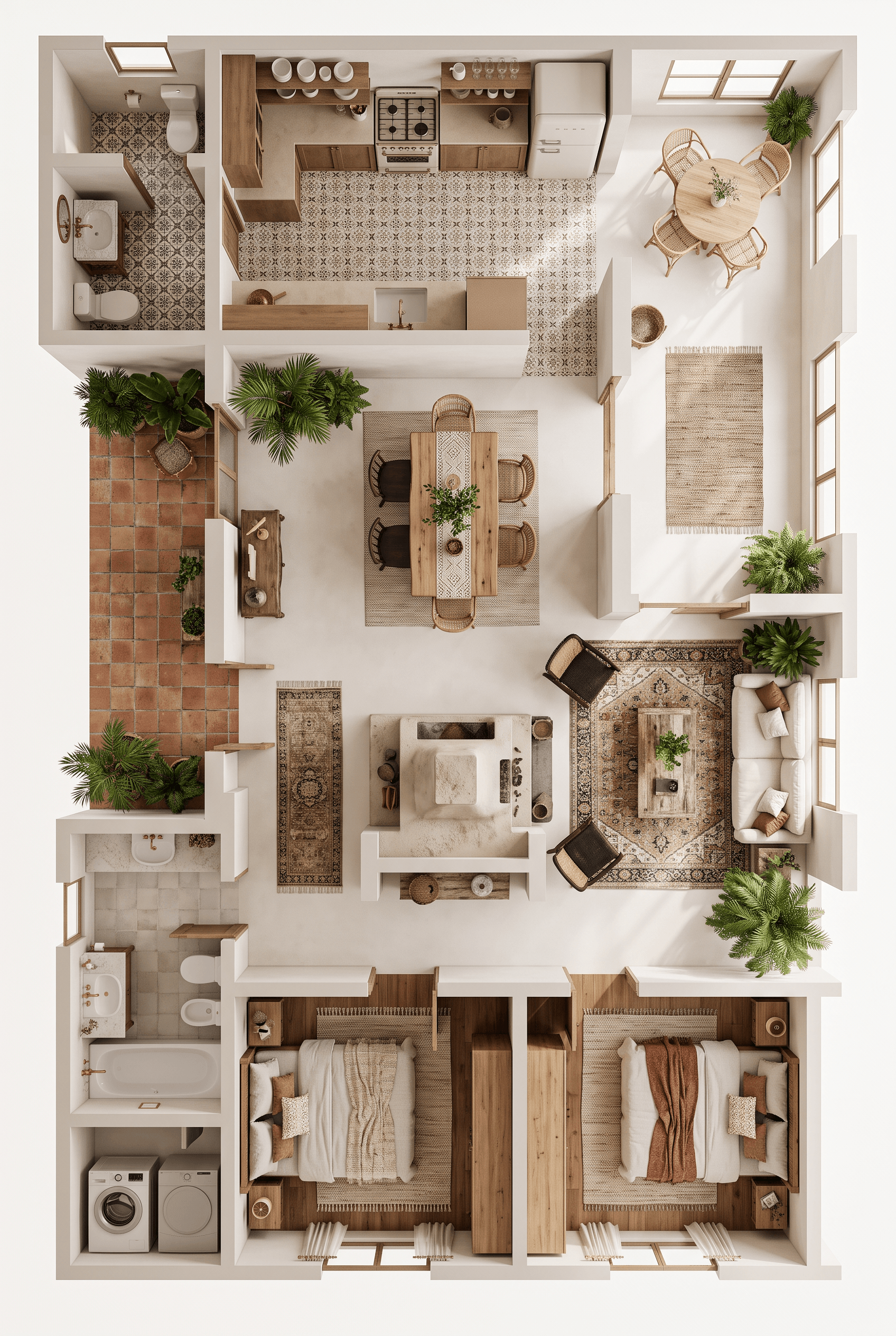 Interior design in Bohemian style — Living Room by GenRoom AI