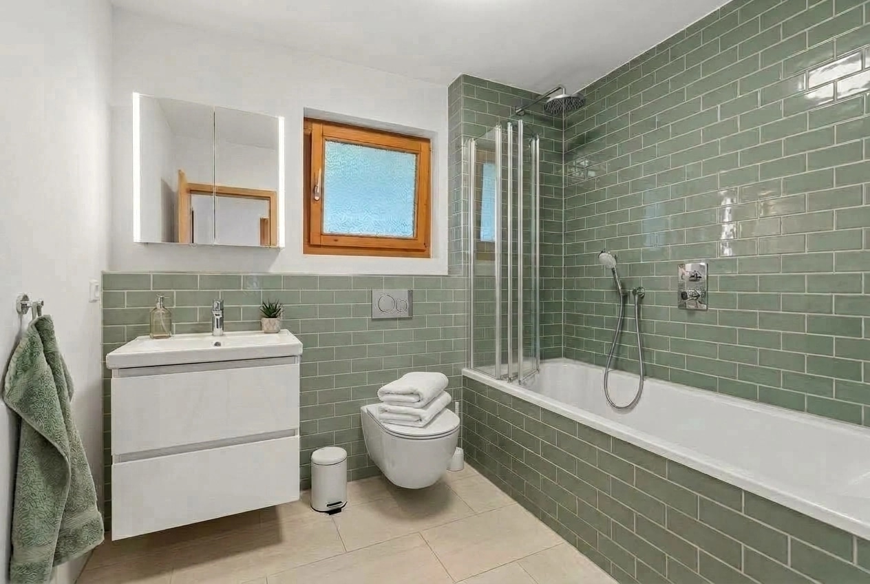 Bathroom interior in Scandinavian style — photo by GenRoom AI