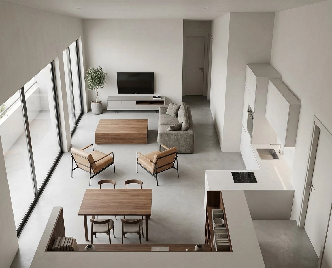 Minimalism Living Room design — interior photo by GenRoom AI